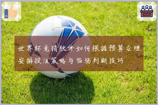 世界杯竞猜软件如何根据预算合理安排投注策略与临场判断技巧